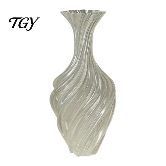 Stijlvolle Tuinpot 3D Geprinte Decoratieve Vaas, Gedraaid Spiraalontwerp, Minimalistische Tafelblad Moderne Persoonlijkheid Vaas voor Huis Hydroponische Bloem