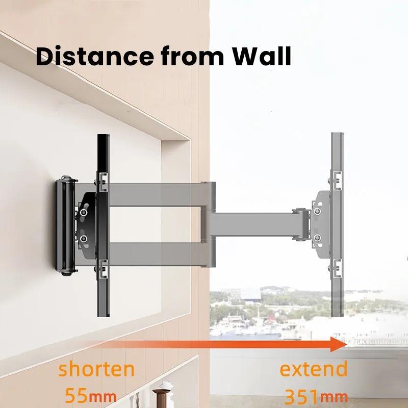 New Full Motion TV Wall Mount for 40-80 Inch TVs, Hold up to 121lbs, Max VESA 600x400mm, Swivel Tilt Dual Arm Easy Assembly
