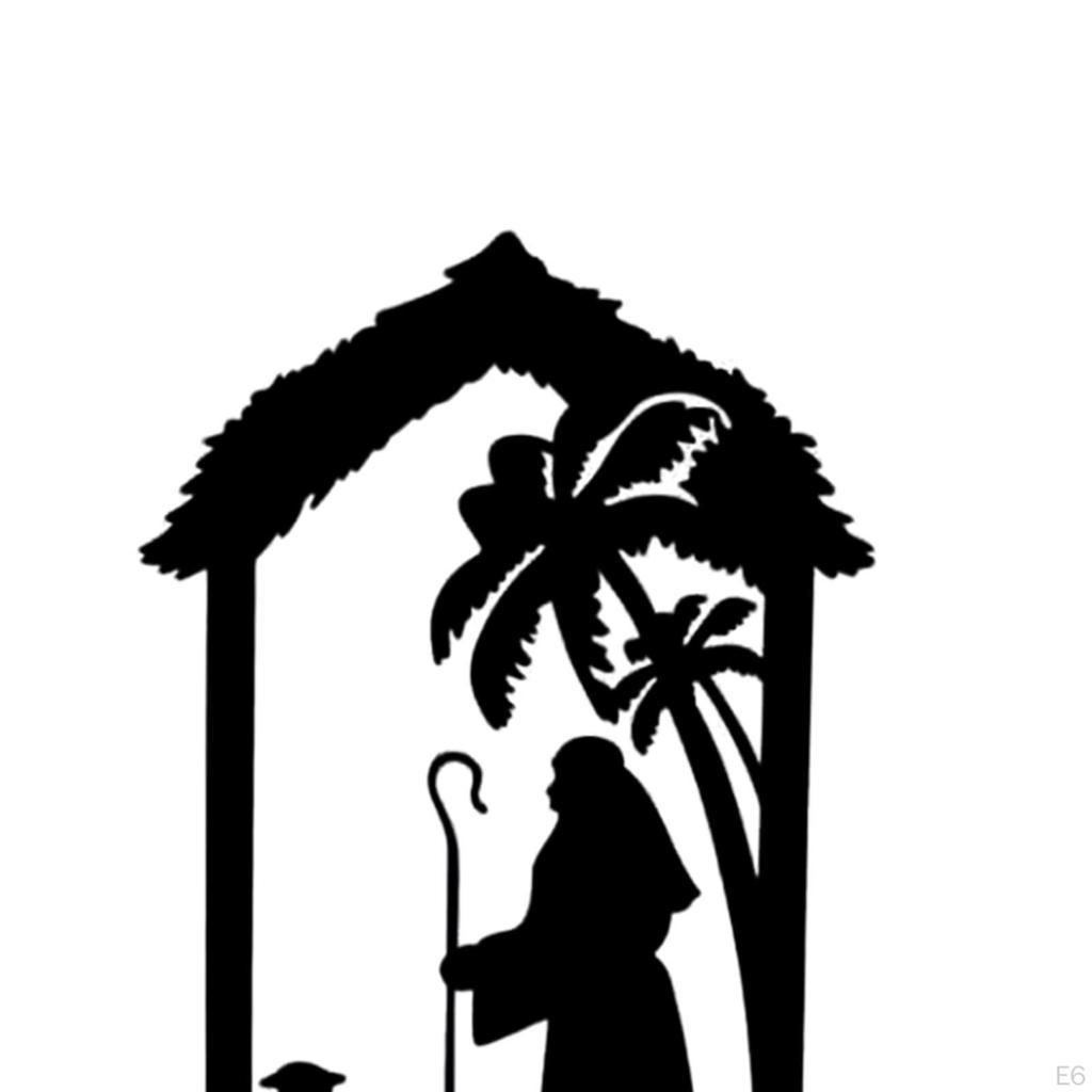 Christmas Nativity Scene Garden Stake Courtyard Sign Durable Multifunctional Yard for Aisle,