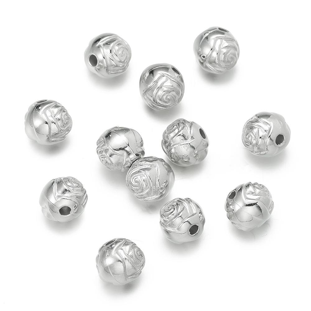 50pcs/lot CCB Spacer Beads Charms Antique Silver Color Spacer Beads Charms Pendants For DIY Bracelets Jewelry Making Accessories