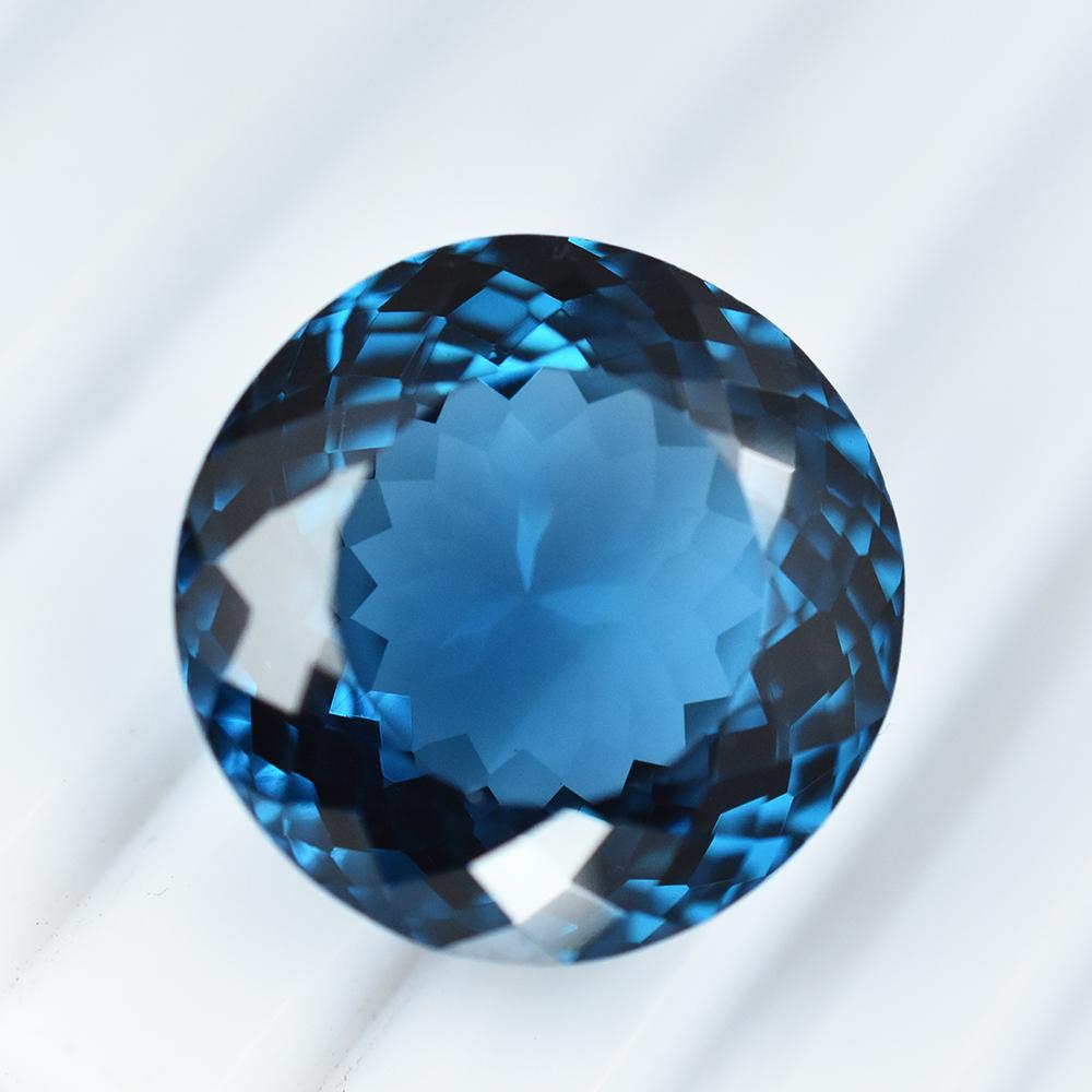 Natural Blue Sapphire Loose Gemstone 21.45 ct Round Cut Flawless September Birthday Birthstone