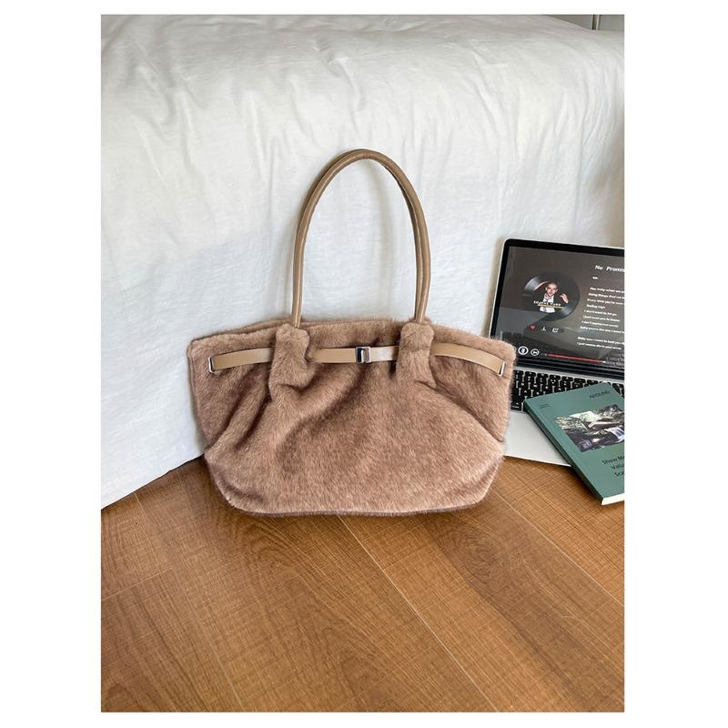 Winter Limited Edition Design Fluffy Tote Bag for Commuting, Single-shoulder Handbag