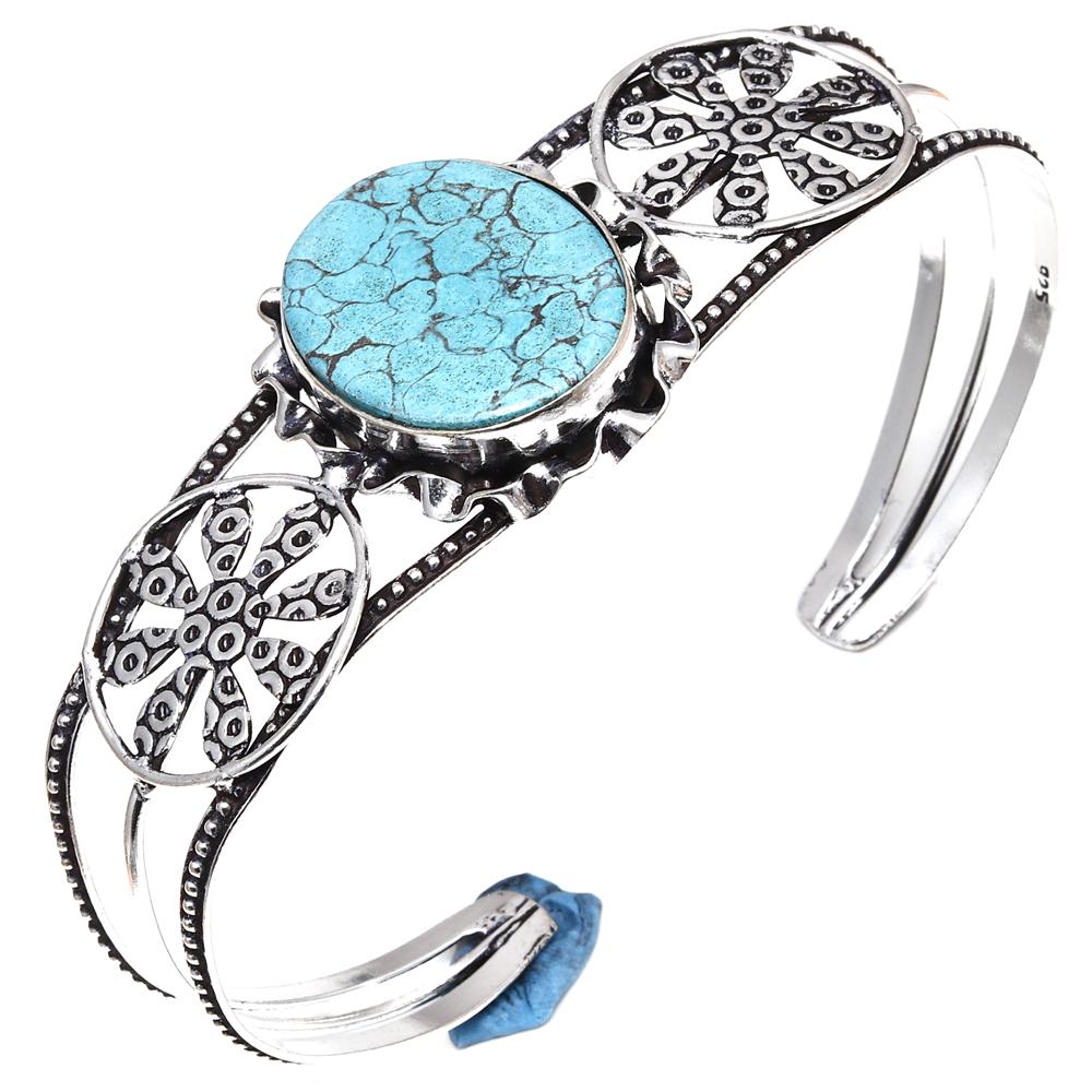 

Тибетский бирюзовый драгоценный камень браслет-манжета 7 регулируемый