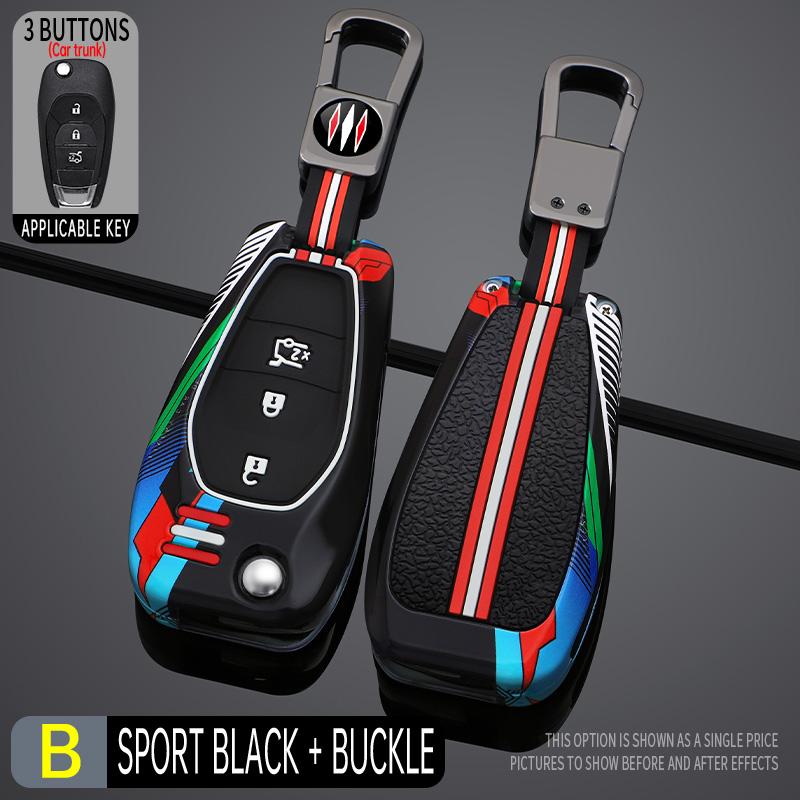 Styling Mouldings Zinc Alloy+Silicone Full  Car Key Case Cover for Chevrolet Cruze Cross Cobalt Captiva Spark Sonic Aveo Tracker