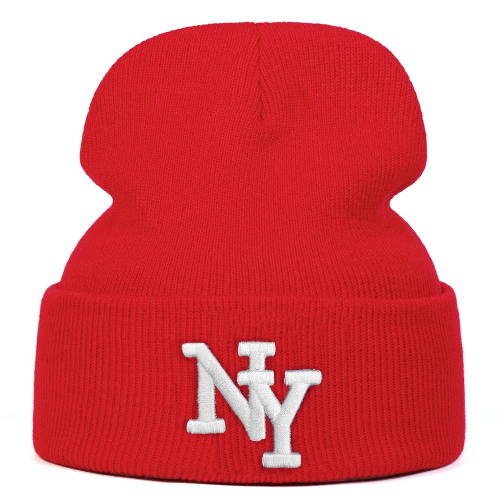 Letter Embroidery Cotton Beanies Hat Winter Warm Men's and Women's Knitted Hats Leisure Sports Skiing Cap Wild Caps
