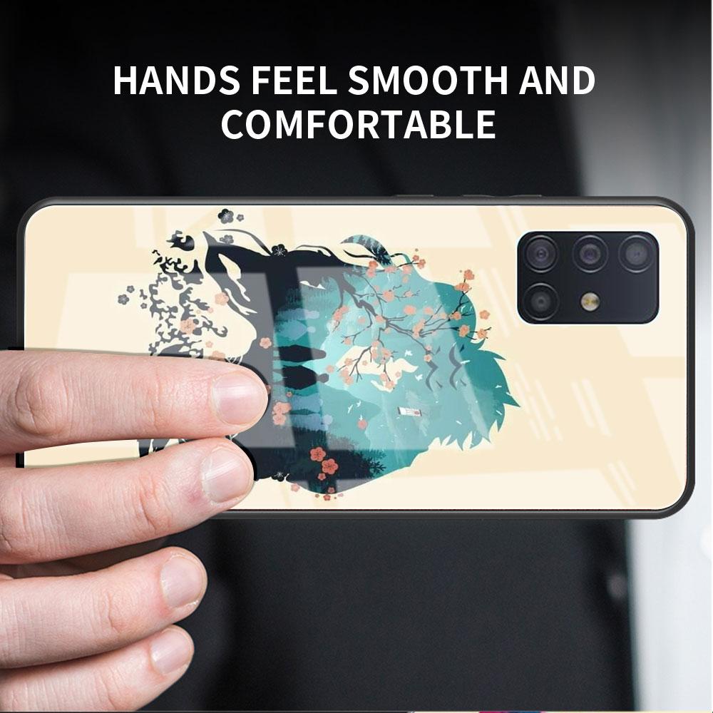 Glass Case For Samsung Galaxy A52 A71 A50 A51 A70 A21s A31 A72 A10 A12 A30 A22 5G Phone Cover Demon Slayer Anime