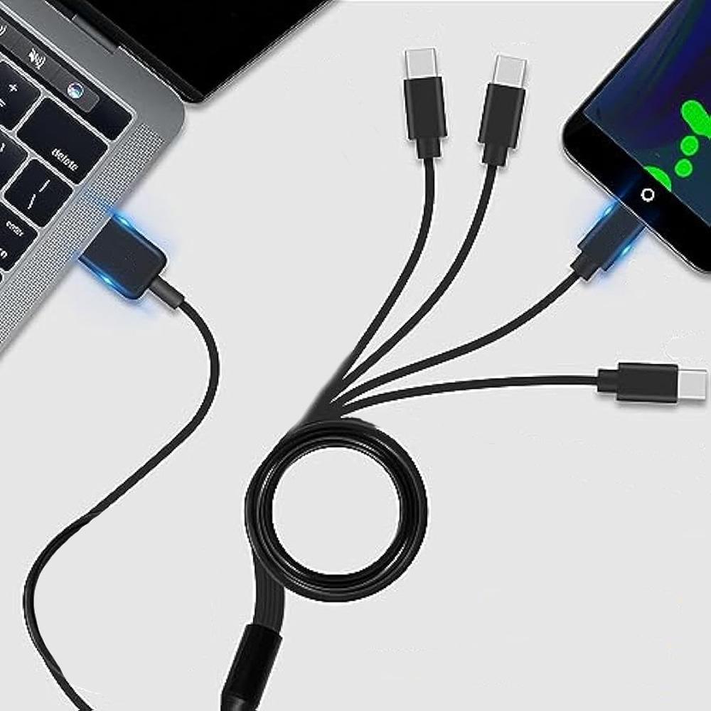 Type C to USB C Cable Splitter 1 in 6 out USB C Extension Adapter Wire Phone Tablet Gamepad for Switch Charging Plug Cord