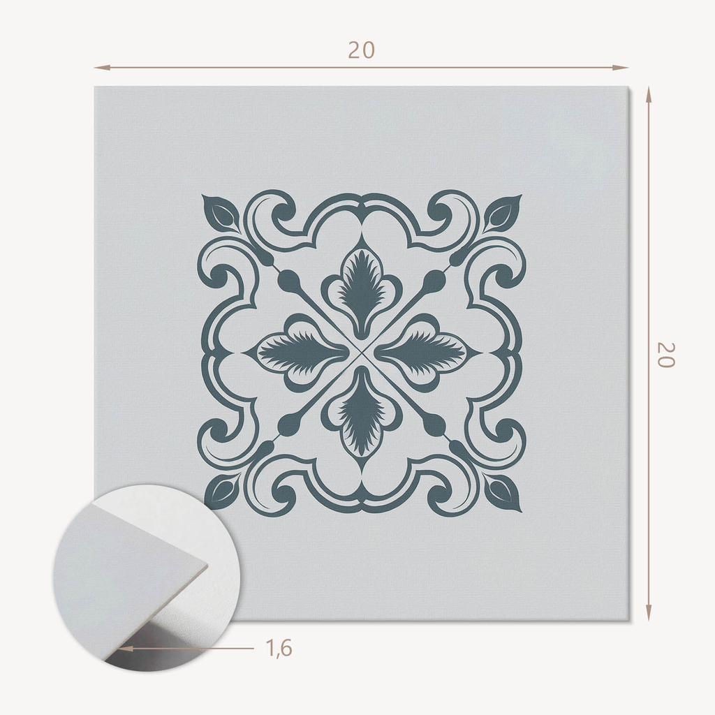 Naklejane Kafelki Z Grafiką Do Przedpokoju Winylowe Wzór Roślinny Z Ornamentami 20X20X20 Cm