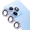 Honor 400 600 Lite / 400 Lite/ 600 Pro / Honor X8D X7e Silvery & Purple Diamond Camera Protector Rhinestone Tempered Glass Lens Protection Film