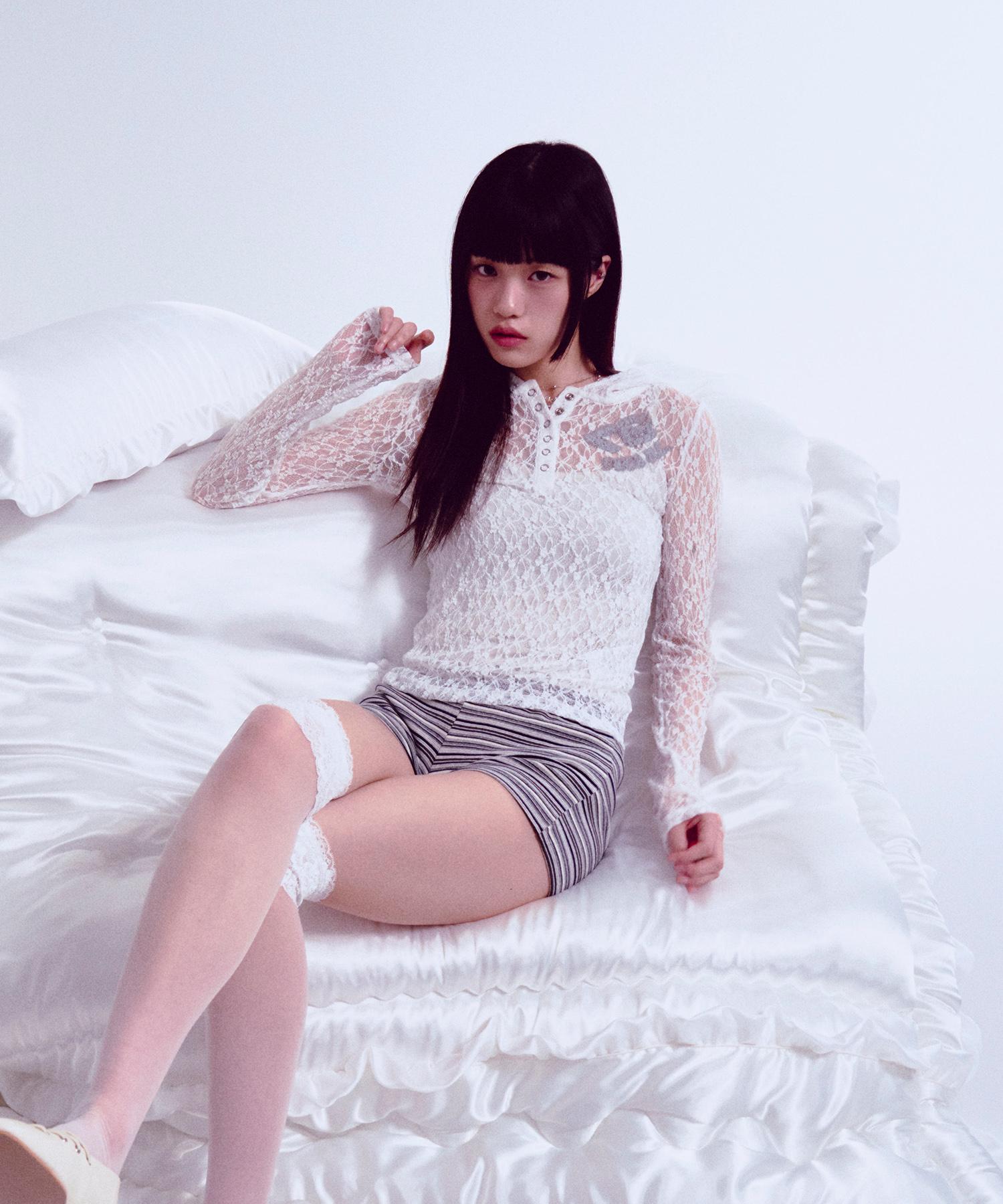 Prenda 97 Pdc Lace Button Hoodie White Reference/Free