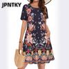 JPNTKY Fashion Summer Spring Short Sleeve O-Neck Casual Dresses