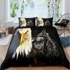 Motorcycle Eagle Printed Duvet Set Bedding Set With Pillowcase Quilt Cover Three-Piece Set