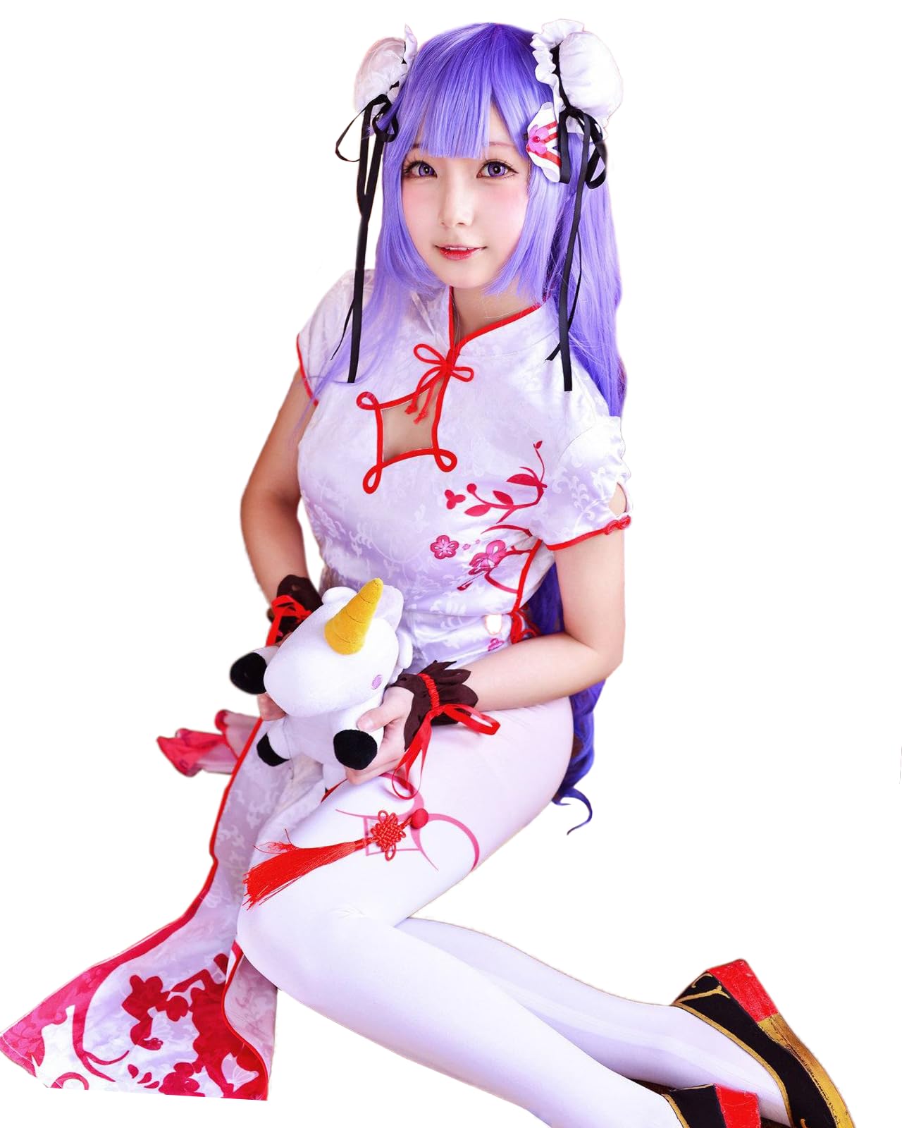 

Azur Lane Единорог Ципао с Весенним Хэллоуином Аниме Azurlane Ципао [Milky Time] Парик, Косплей, Подарок, Костюм, фиолетовый