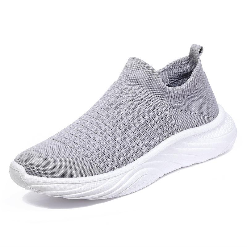 25 Spring Breathable Fly Weaving Casual Convenient and Comfortable Sports Shoes Couple Men's and Women's Socks Shoes One Pedal Shoes
