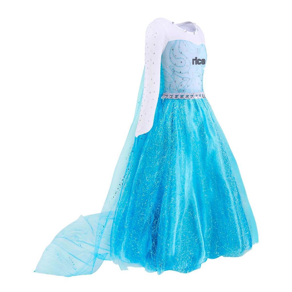2025 Frozen Princess Elsa Long-Sleeve Dress for Girls (Ages 3-8)