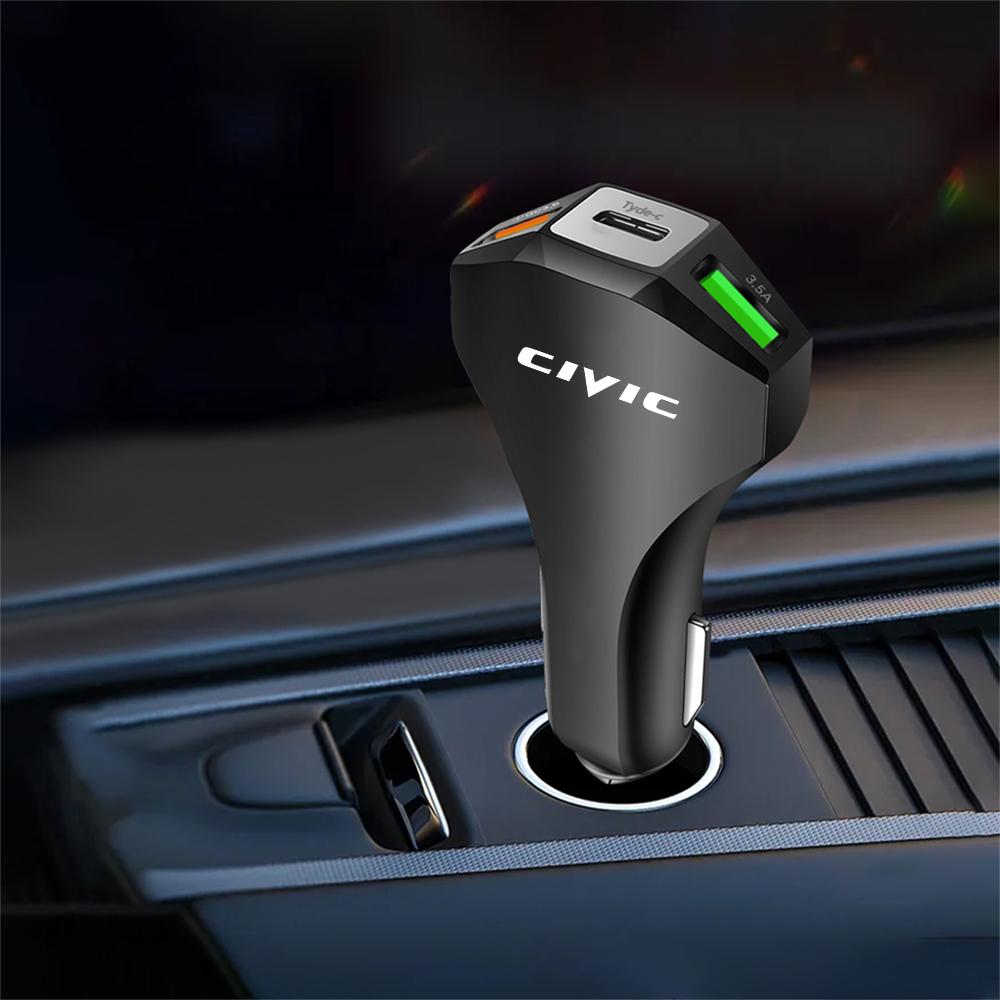 WGLRK1 Car Charger Adapter Dual USB Type C Ports Super Fast Charging Conversion Plug Universal Phone Charging For Honda Accord Civic