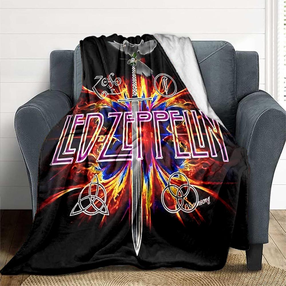 1 ks LED ZEPPELIN Deky Měkké Teplé Celoroční Přehoz na Pohovku, Postel, Auto, Kancelář Živé Barevné Provedení, Odolný & Útulný Dárek