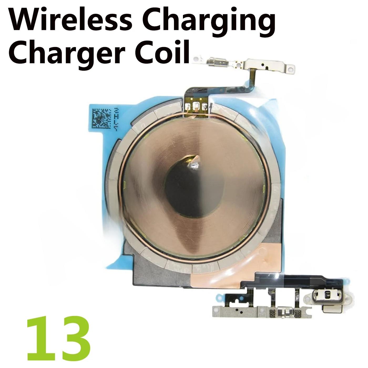 Wireless Charging Coil Compass Flashlight Flex Cable Part for iPhone 13 14 15 16 Plus Max PM Power Volume Flex For 13