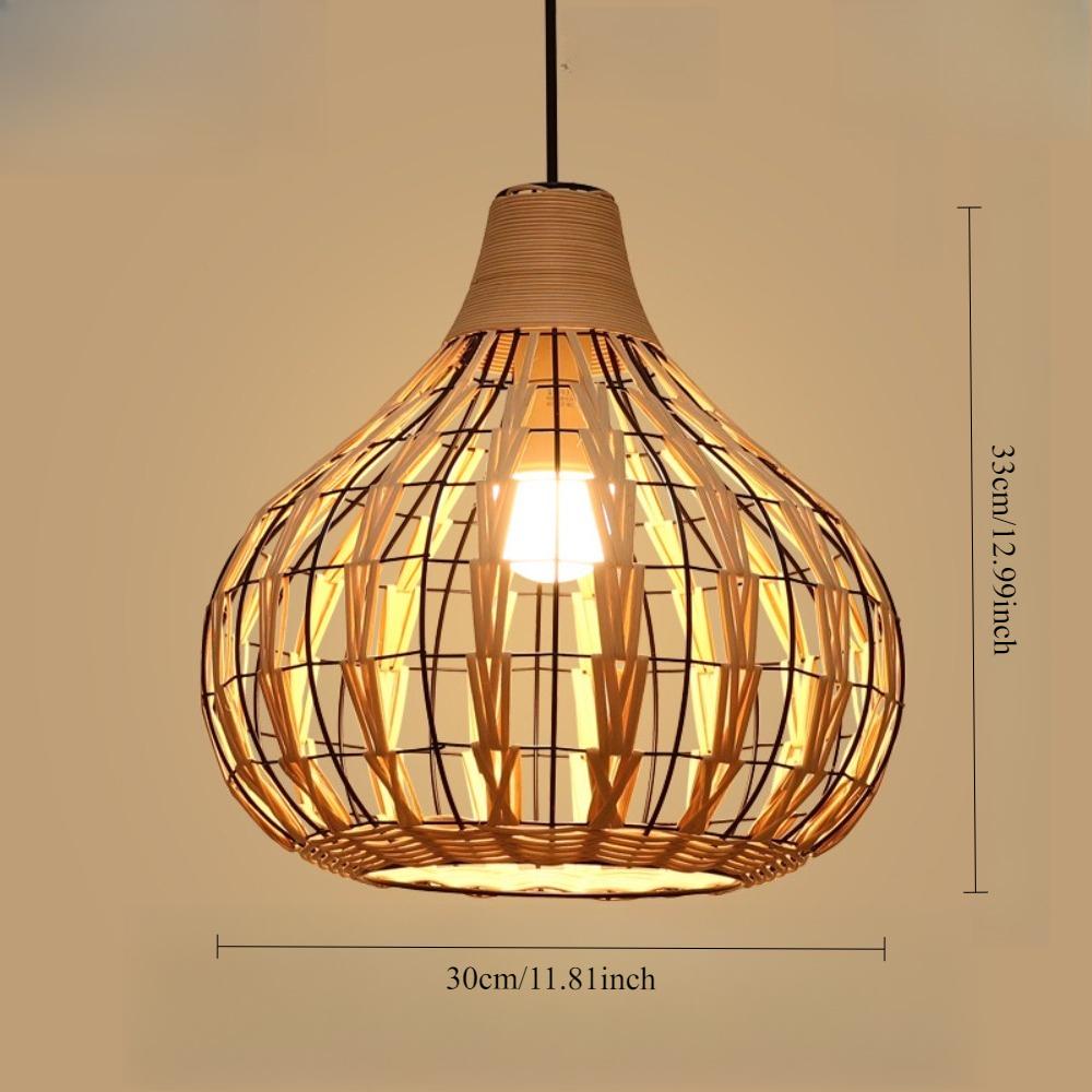 

30см Плетеный вручную ротанговый подвесной светильник Плетеный светильник-люстра Обеденный Гостевой дом Ретро Отель Пеньковая веревка Фонарь Бамбуковый подвесной светильник 3000K белый
