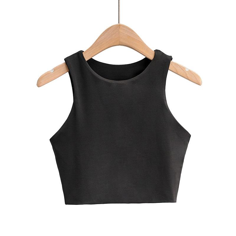 Sexy Casual Women Short Vest Sling Navel Camis Summer Tank Tops Solid Bottoming Crop Tops 2024 New Ladies Shirt Double Vests 0316-4