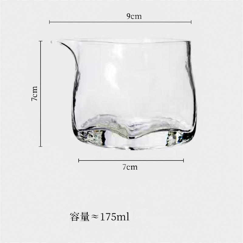 175ml Square Transparent Hammer Glass Fair Cup Tea Dispenser Heat Resistant Chahai Tea Separator Kungfu Tea Set Accessories