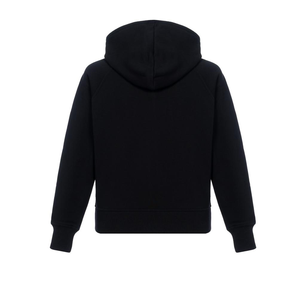 Burberry Damen Letter Grafik Baumwollmischung Reißverschluss Hoodie Schwarz 80615541