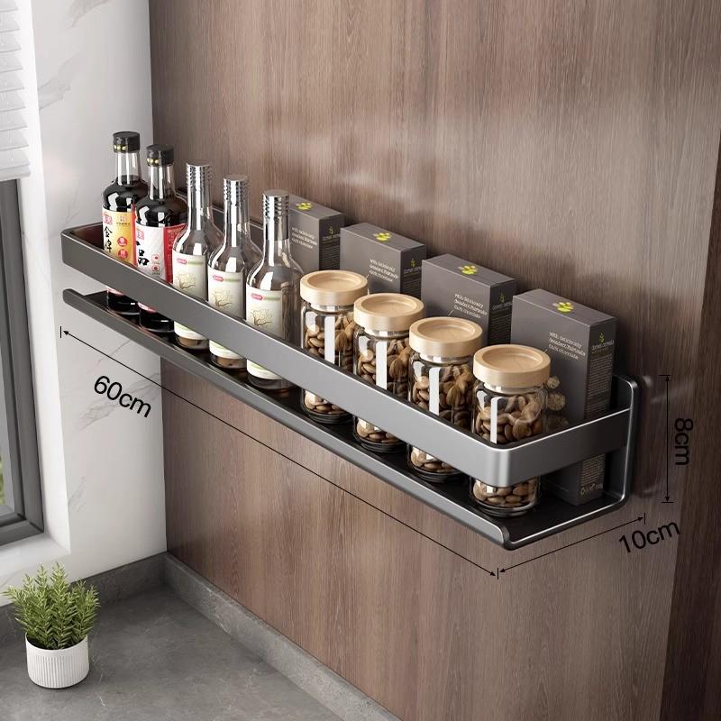 

Настінний кухонний органайзер для спецій кольору збройової сталі