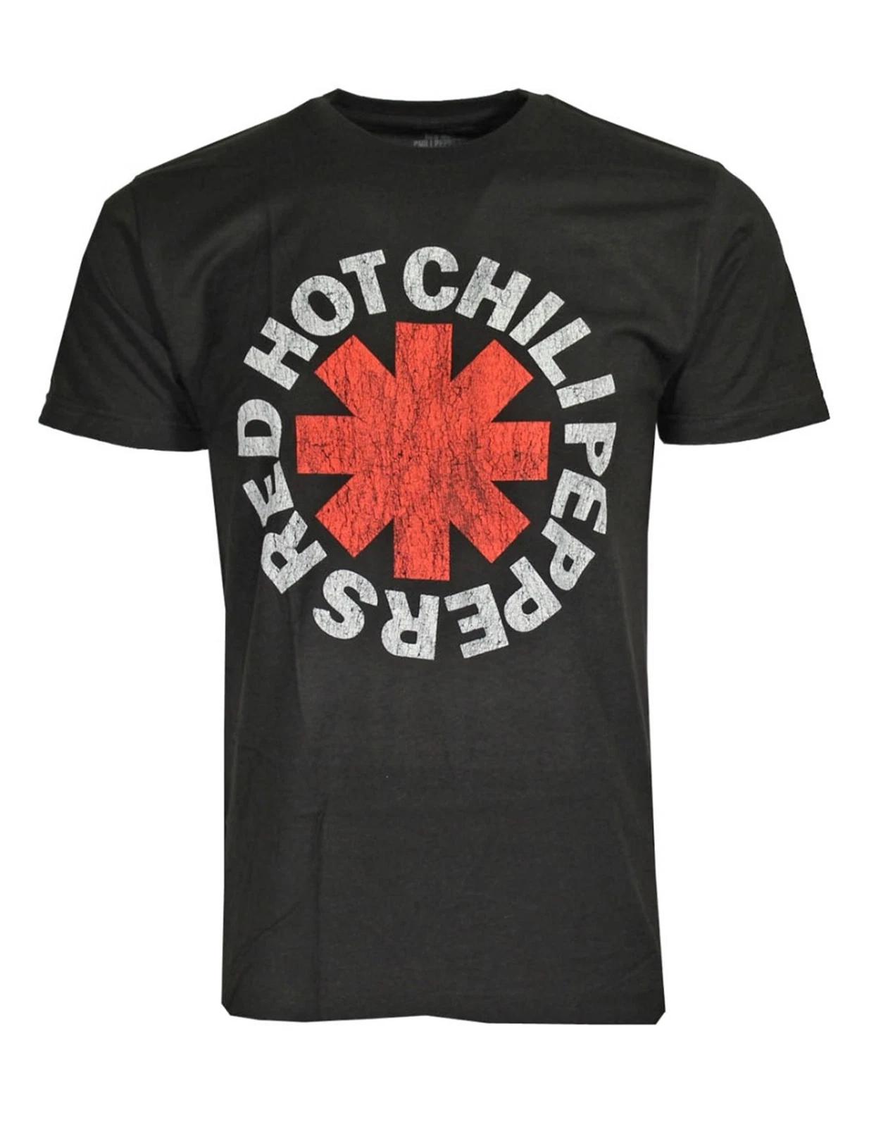 Red Hot Chili Peppers Band Music Asterisk Distressed Logo Mens Cotton T-Shirt XL