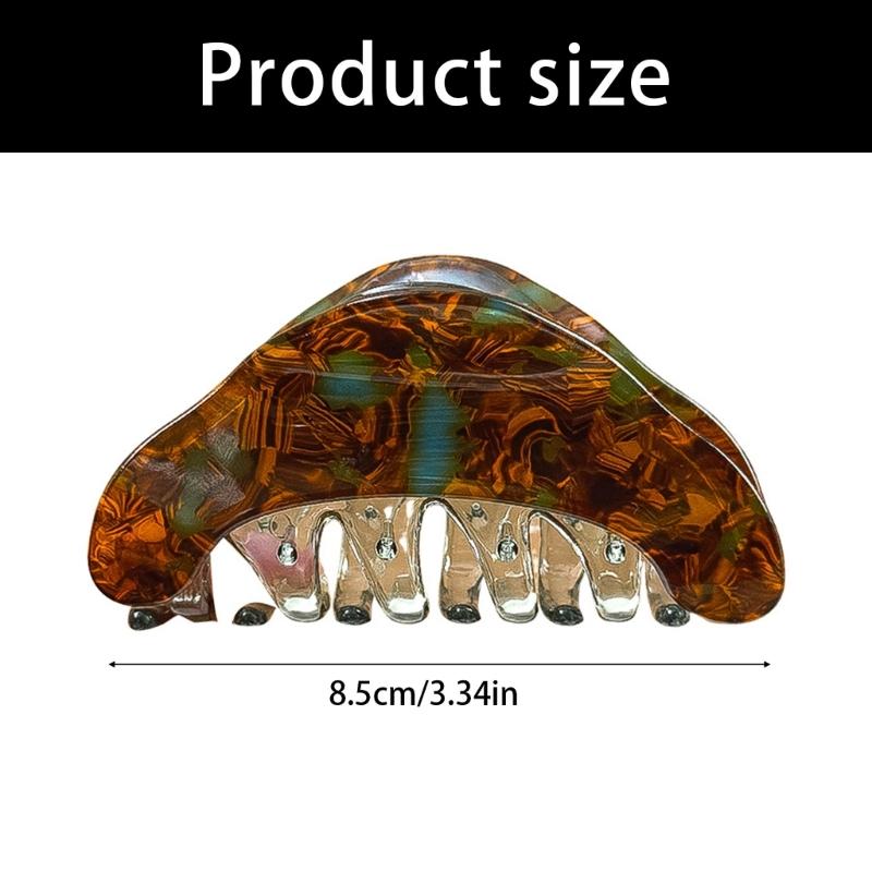 Elegant Amber Triangular Hair Claw Clip with Shimmering Color Elegant Hair Styling Accessories For Women Updos Buns