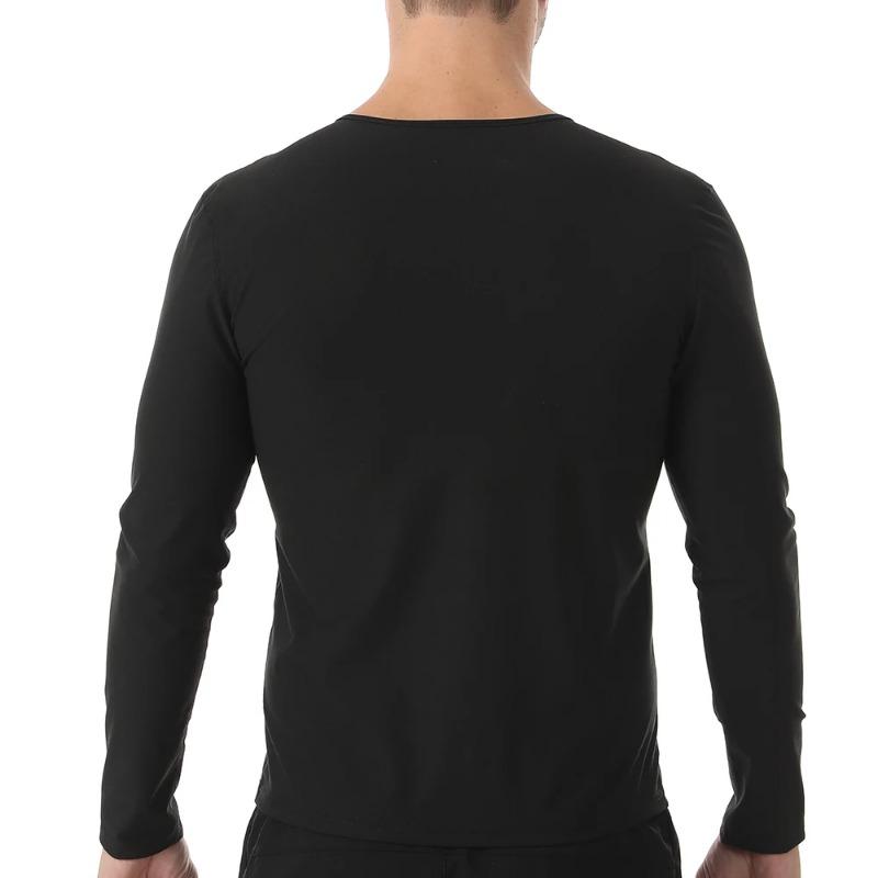 Sauna Shirt für Herren Schweißanzug Kompression Langarm Top Gewichtsverlust Körperformende Shirts für Training Sport