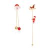 Moving Santa Claus Tassel Dangle Earrings For Women Christmas Tree Asymmetric Long Chain Gift
