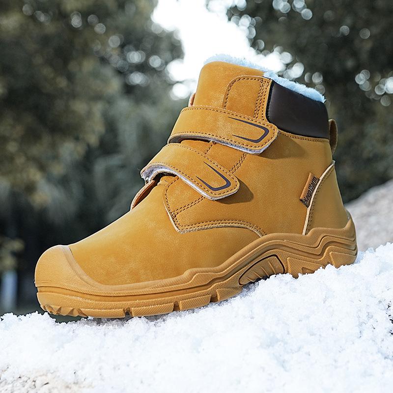 Trendy High-Top Winter Snow Boots for Kids - Warm Cotton Casual Footwear