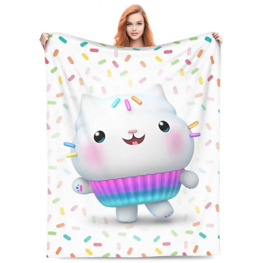 Cute G-Gabbys Girl Dollhouse Blankets Fleece Spring/Autumn Magic House Breathable Soft Throw Blanket for Bed Couch Rug Piece
