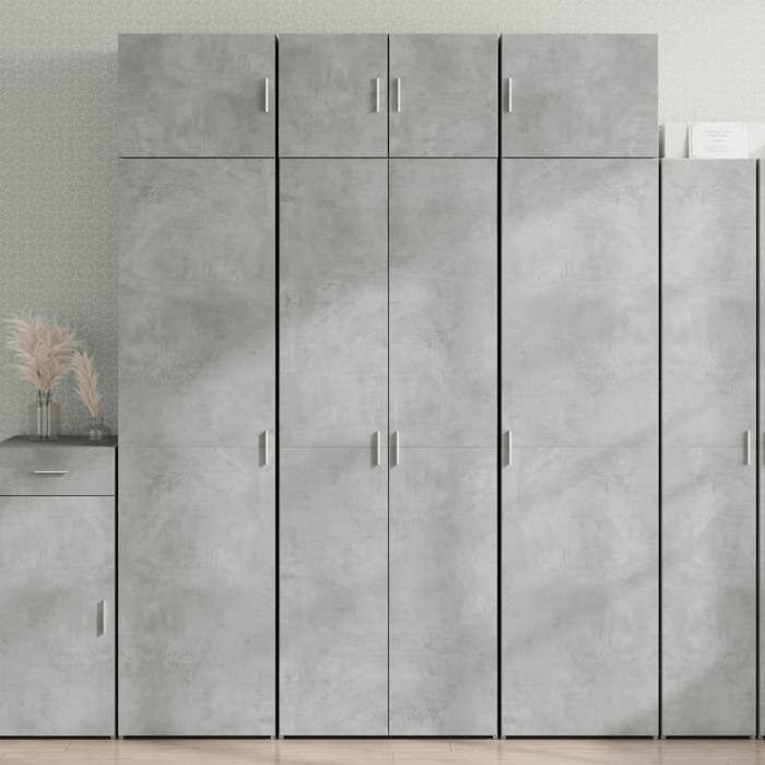 VidaXL Armoire de rangement gris béton 70x42,5x225cm bois d'ingénierie, armoire de rangement de salle de bain, unité de 3281325