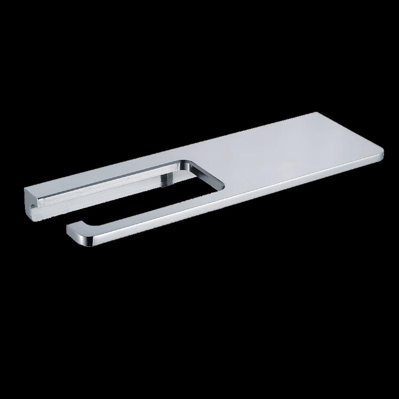 Brushed Stainless Steel Bathroom Tissue Holder with Shelf