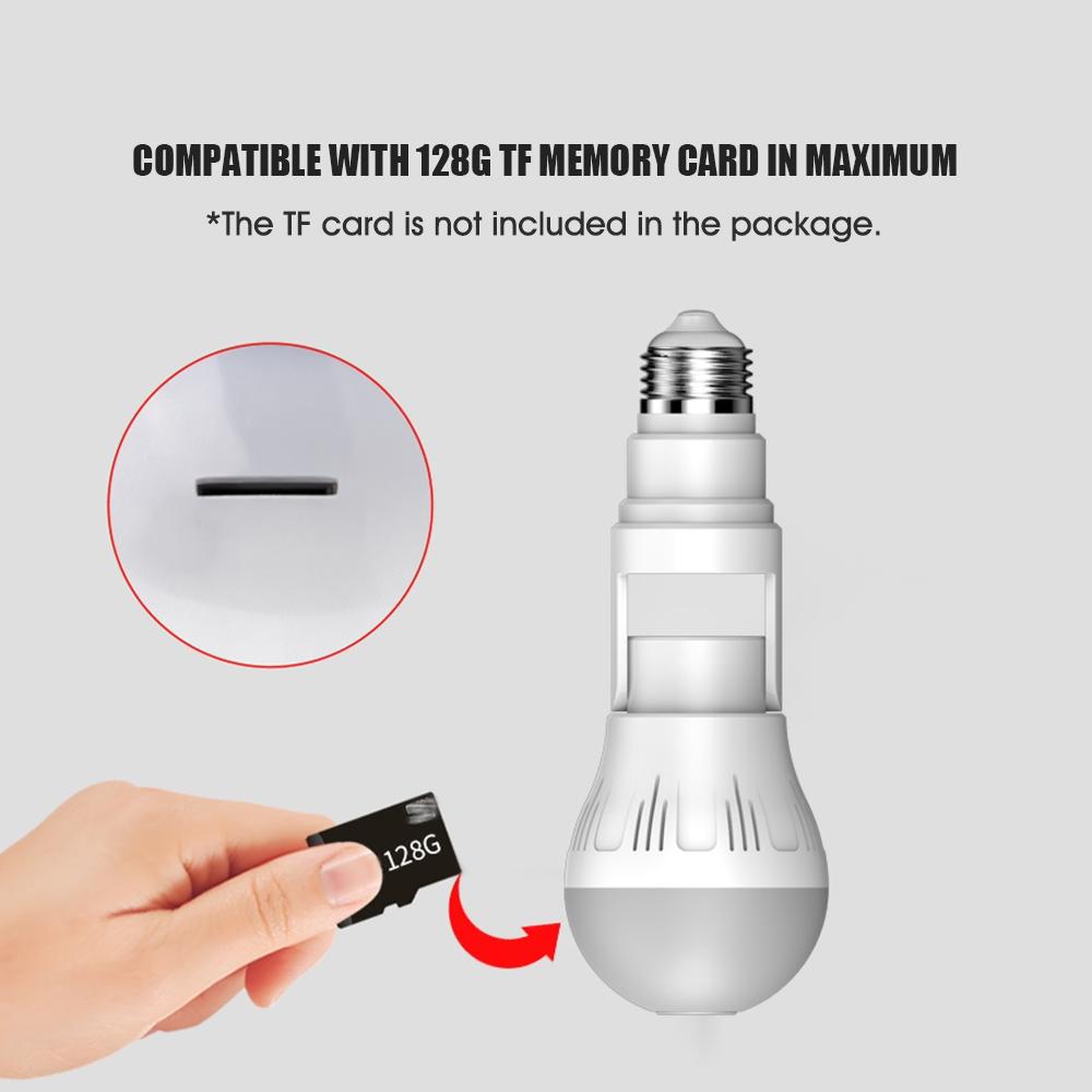 Bulb-Shaped Panoramic Camera Surveillance Security Cam Lighting Bulb ...