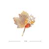 Luxury Crystal Zircon Maple Leaf Brooch For Women Shiny Rhinestone Tulip Flower Brooches Pin Banquet Wedding Party Charm Jewelry