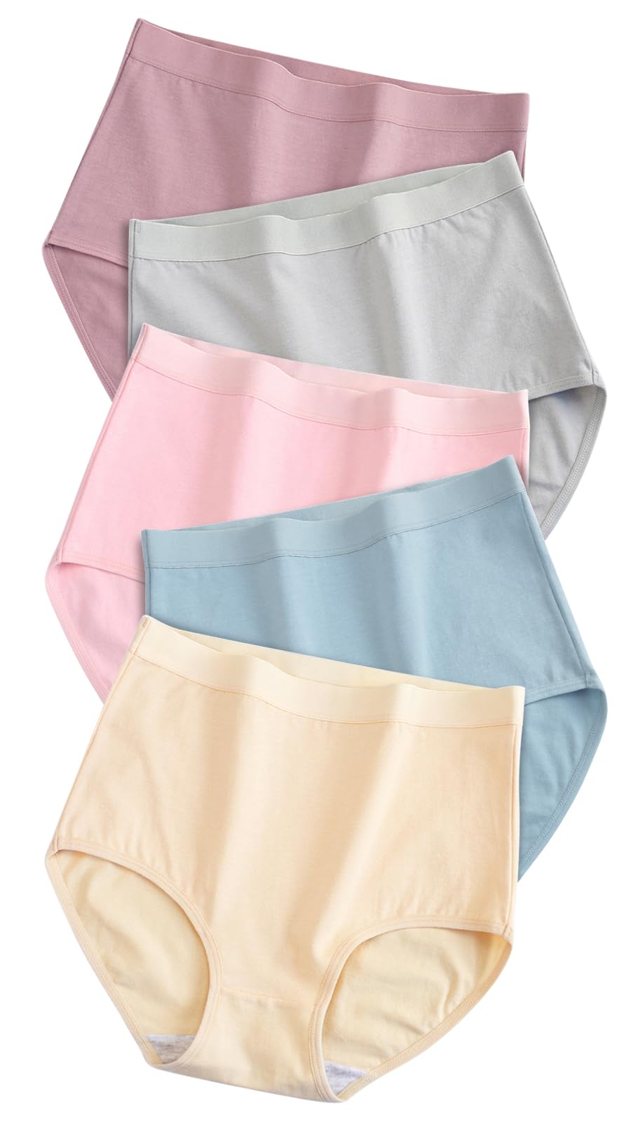 

SLEEPSINERO Комплект Плюс Живот Холодные Эластичные Трусики Комплект Женские Трусики с Глубоким Вырезом для Ног, 5 штук [100% Хлопок, Ультра-Скульптурированные Ягодицы], Антибактериальные,