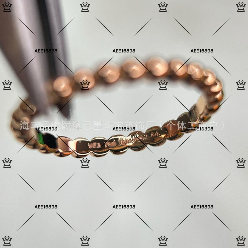 Rose Gold CNC Round Bead Stacking Ring for Women with Fine Craftsmanship