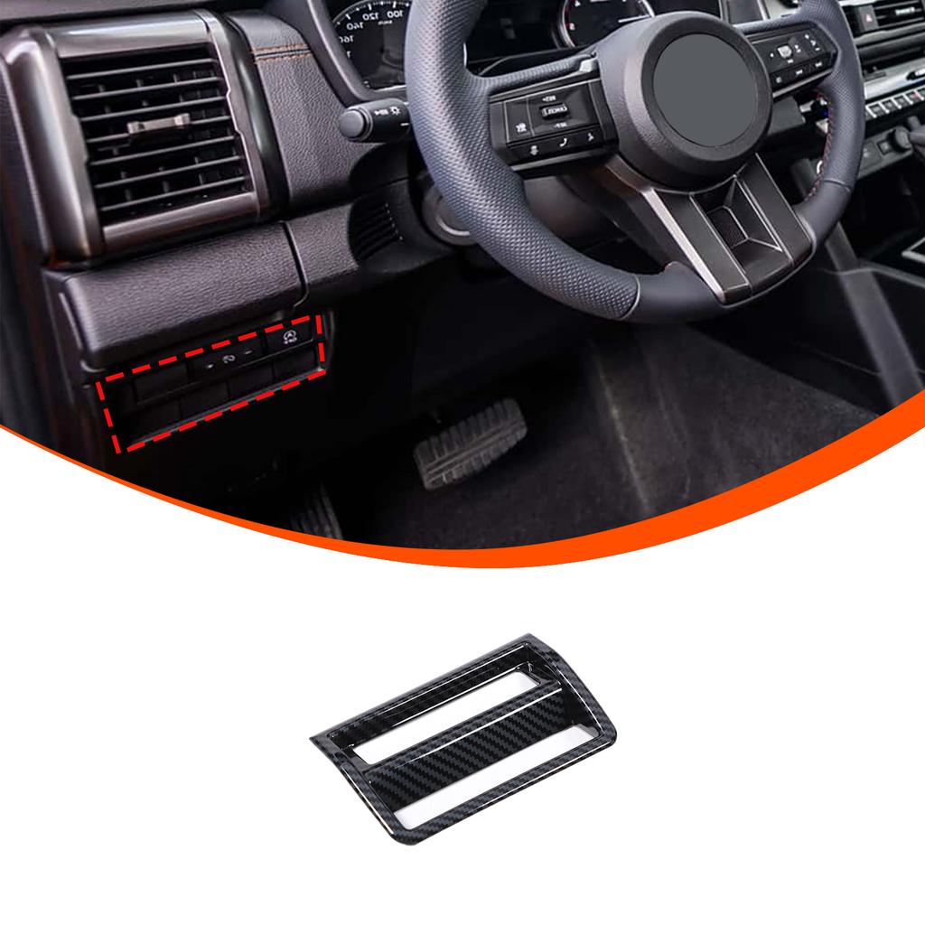 ABS Carbon Fibre For Mitsubishi Triton L200  2024 Interior Accessories Window Switch Steering wheel Gear Shift Panel cover