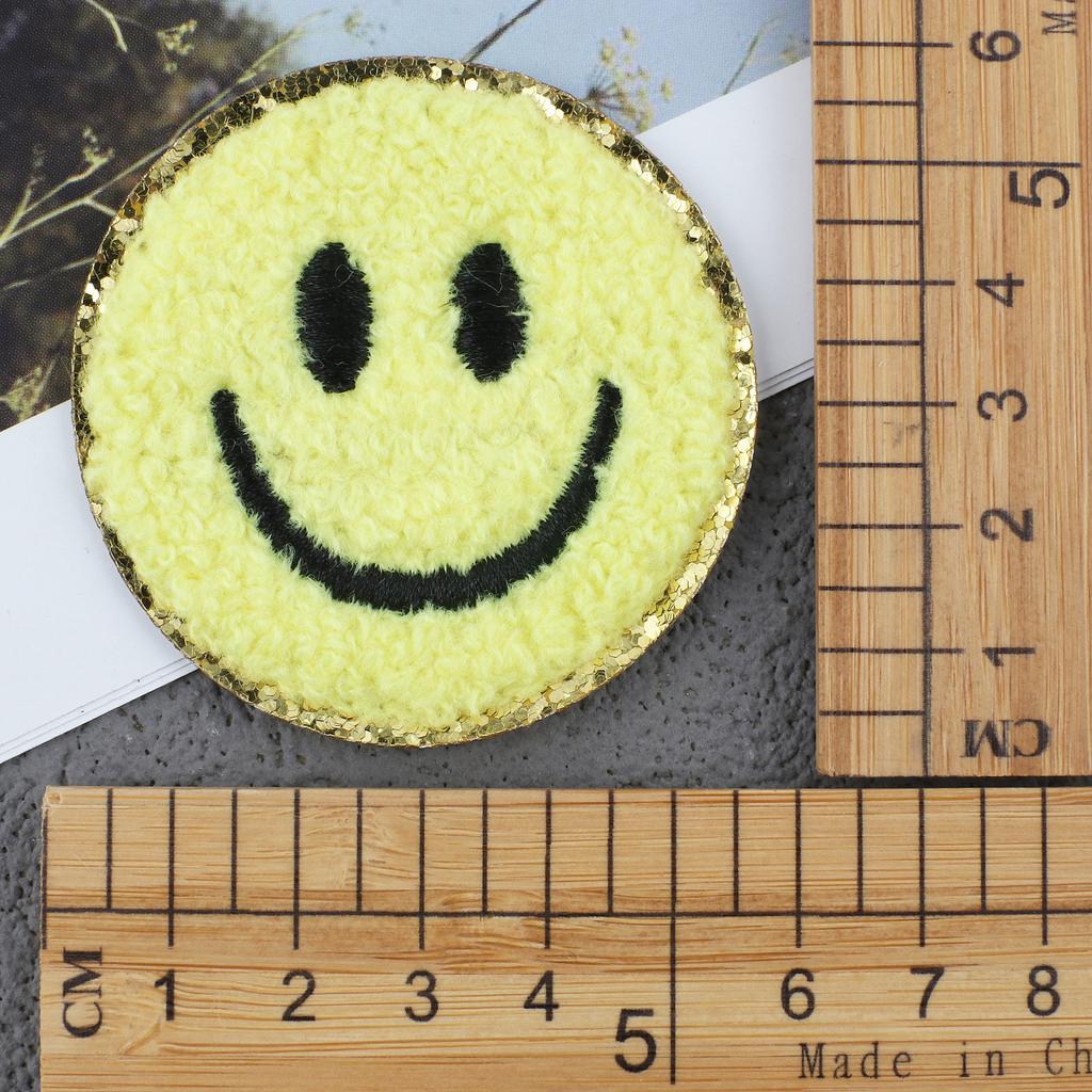 Mixed Color English Alphabet Embroidery Cloth Sticker Digital Towel Embroidery Computer Embroidery Stamp Clothes Smiley Face Patch Sticker