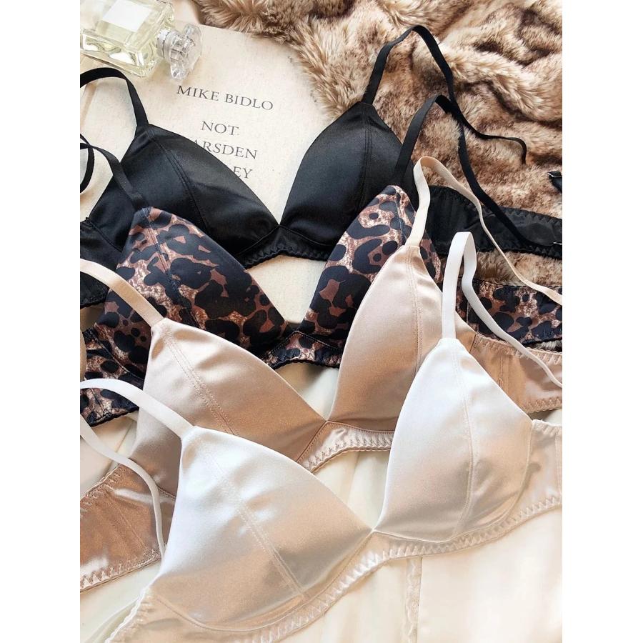 Set intimo estivo da donna, reggiseno senza ferretto con coppa triangolare in seta sexy, bralette francese, reggiseno e perizoma senza cuciture