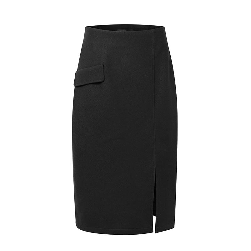 ZANZEA Женские элегантные повседневные однотонные облегающие миди-юбки S чёрный