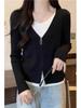 Women's Slimming Two-in-One Knit Cardigan - Casual Spring/Autumn Layered Shirt Top