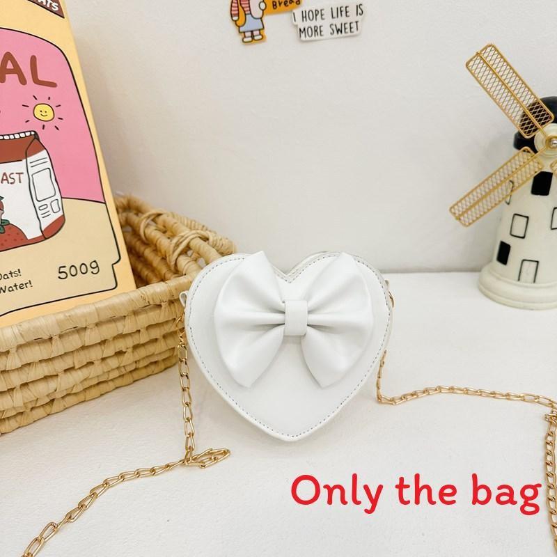 Knot Solid Butterfly Color Heart Shaped Children Crossbody Bag For Daily Use