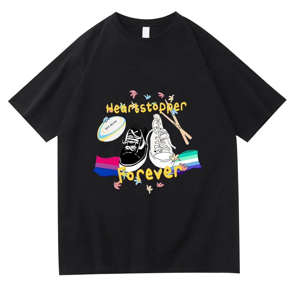 Heartstopper Forever Film 2026 Tshirt Heartstopper Forever Canvas Vintage Cartoon Print T-shirt Fashion Unisex Cotton Streetwear