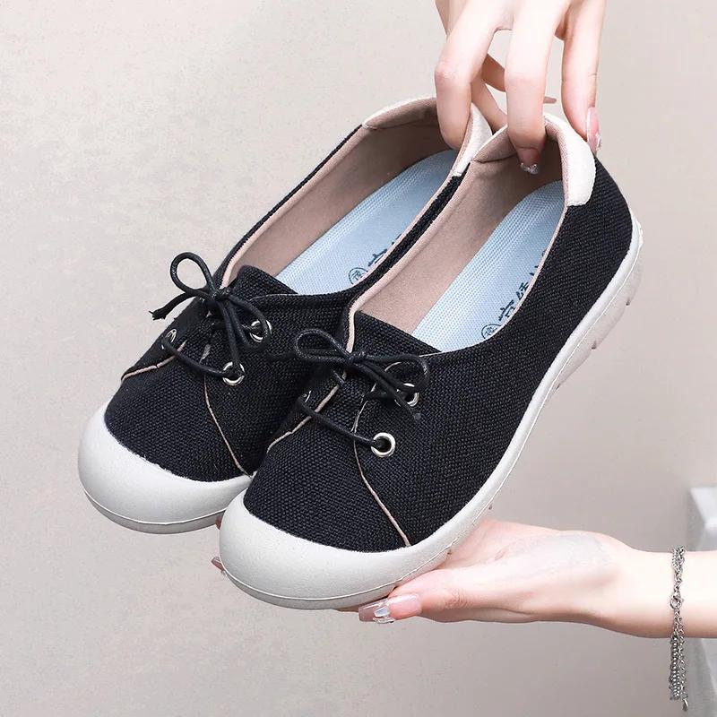 

Fashion Spring Women s Lace-up Shallow Walking Shoes Comfortable Round Toe Soft Sole Casual Shoes Crash Resistant Toe Outdoor Sneakers 35 синий