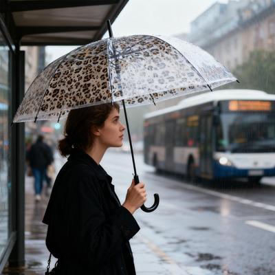 Umbrella Sun Sombrillas Parapluie Impermeable Windproof Strong Transparent Fashion Leopard Arch Automatic Long Handle Umbrella