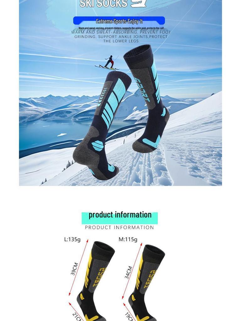 Sıcak Diz Altı Kayak ve Snowboard Çorapları, Outdoor Sporlar ve Dağcılık İçin Kaymaz