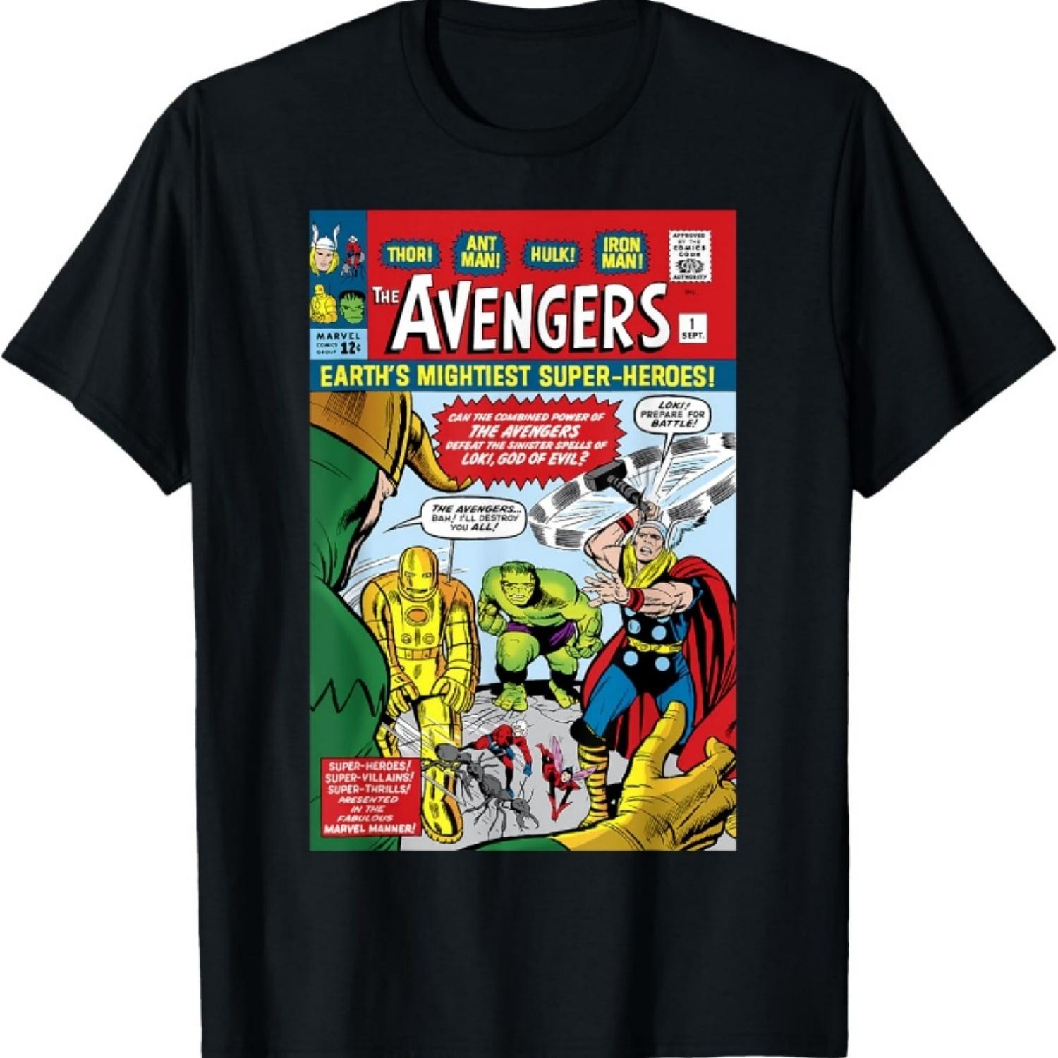 

Marvel Avengers First Issue Comic Cover T-Shirt XXXXXL чорний